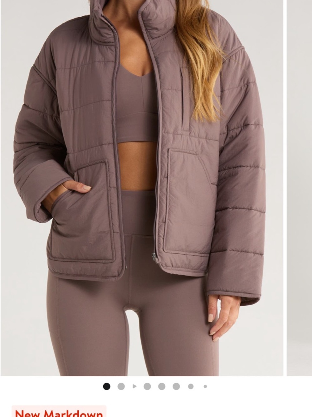 Zella “purple moon”Quilted Puffer Jacket